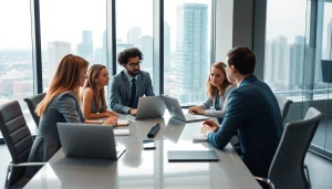 glownexis.com에서 진행 중인 비즈니스 회의의 전문가들이 긴밀히 협력하는 모습