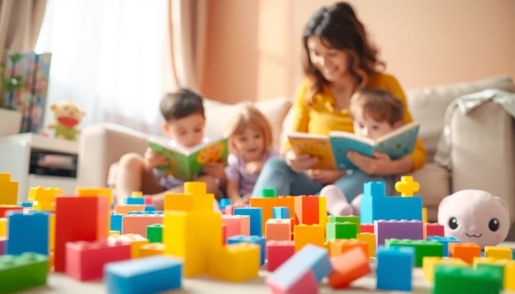 Engaging family moment at https://giveaways4mom.com featuring a mom and children playing together.
