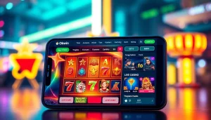 Exciting Okwin online gaming experience with vibrant slot games and live casino action.