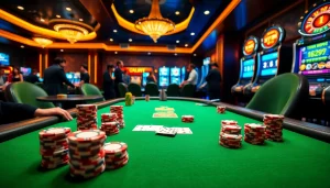 GG88's vibrant casino scene with players engaged in poker and roulette action.