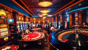 Experience the thrill of high-stakes gaming at MMOO Casino with elegant tables and vibrant action.