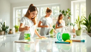 Experience a professional Cleaning service with eco-friendly tools in a bright, modern home environment