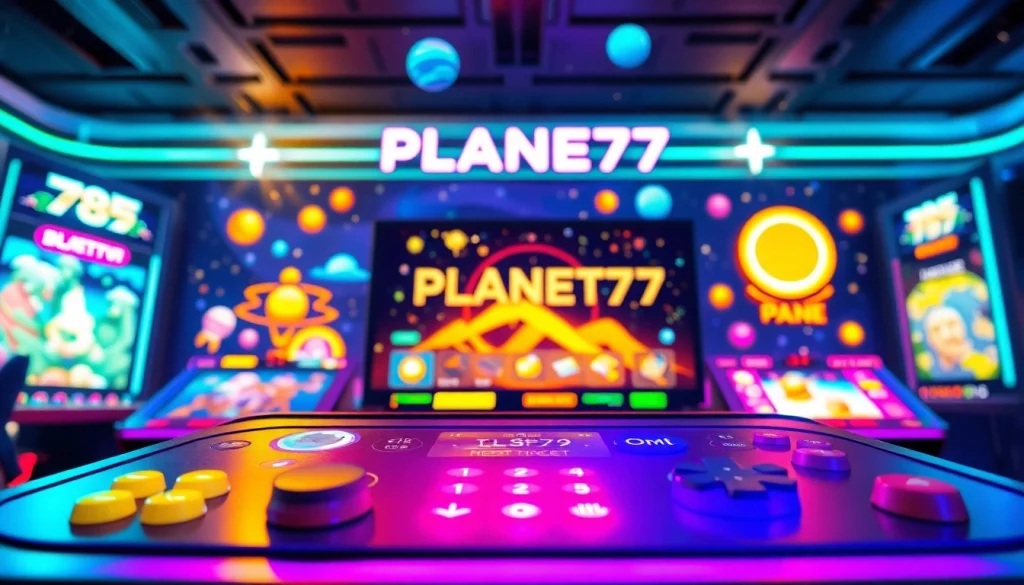 Rasakan keseruan bermain PLANET77 game dengan berbagai grafik menarik dalam suasana kosmik.