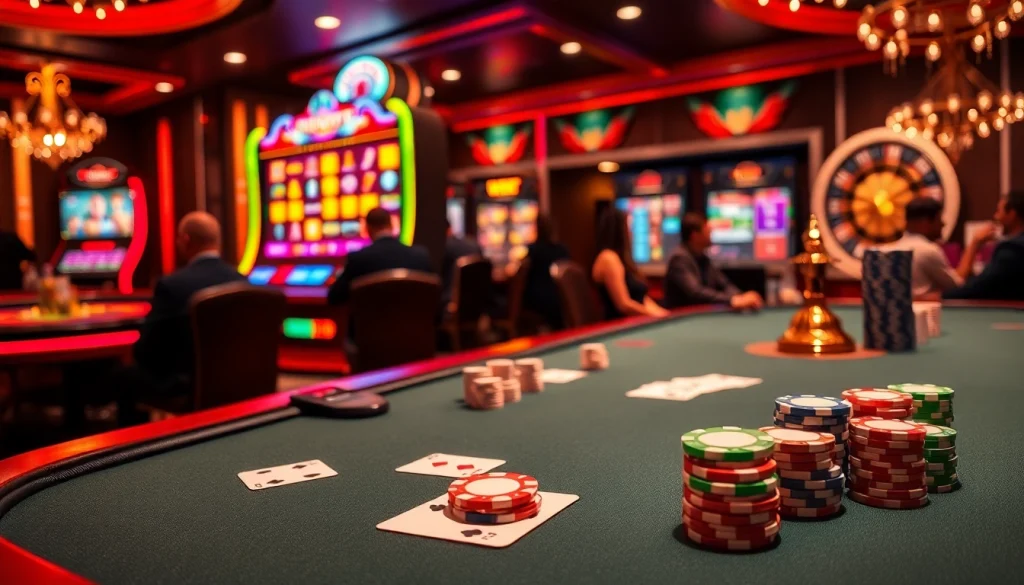 Players engaging at an opulent poker table in a casino scene, embodying the thrill of xx88 gaming.