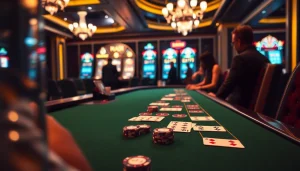 Experience the thrill of sc88 at a luxurious casino blackjack table with vibrant chips.