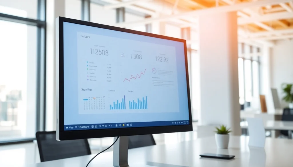 Explore dynamic software interface features of 1cplatform in a modern office.