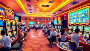 Mostbet pulsuz oynamaq təcrübəsi üçün rəngarəng kazino atmosferi.