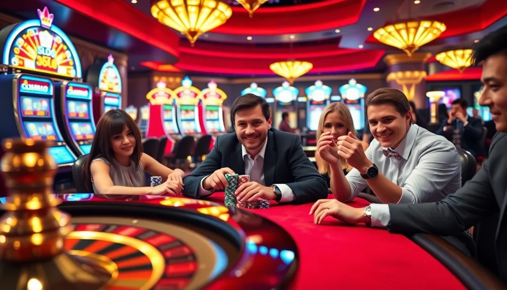 Exciting poker action at Dominoqiu casino featuring colorful chips and intense gameplay.