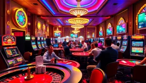 Experience the thrill of betting at Vaoluoitv with engaging poker tables and vibrant slot machines.