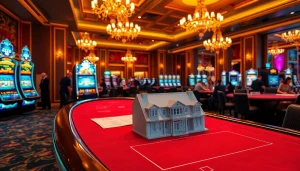 Engage in house extension construction excitement with dynamic casino tables and stylish decor.