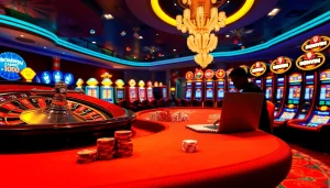 Log in to BOMWIN and experience thrilling online gaming action with vibrant casino visuals.