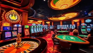 Players winning big at MM88's online casino featuring vibrant tables and exciting gaming elements.