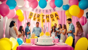 Celebrate a Customizable birthday party with personalized decorations and joyful guests enjoying the festivities.