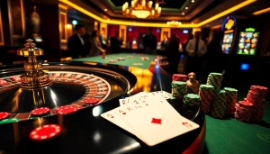 Experience the thrill of 88i bet in a vibrant casino scene featuring lively betting tables and poker chips.