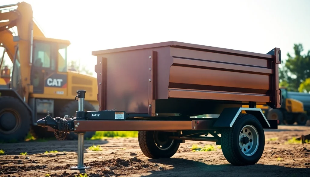 Rent a durable dump trailer for your needs in Pasco County, showcasing heavy machinery on a sunny construction site.