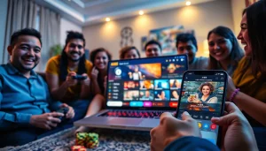 A188 online gaming experience with players enjoying a modern casino atmosphere.