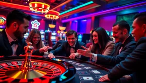 Experience the thrill of k9k9 game in an exciting casino scene filled with vibrant poker chips and roulette.