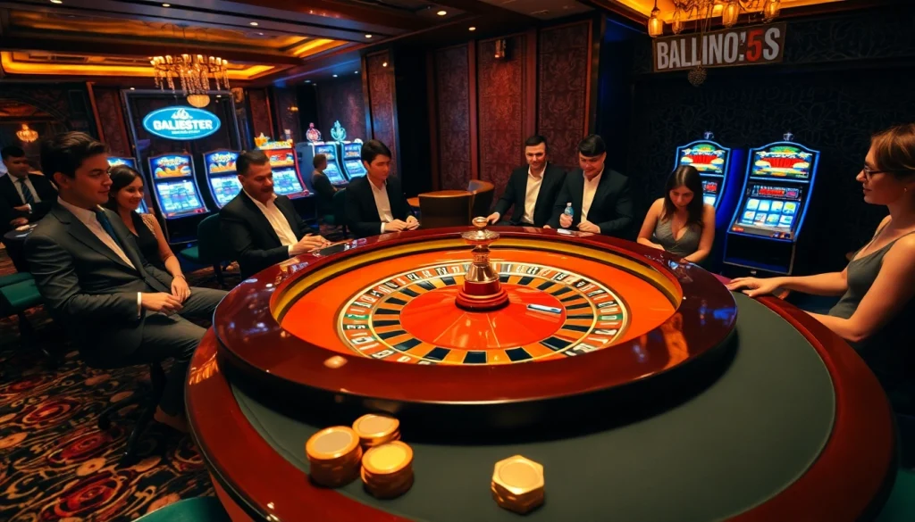 Experience the thrill at https://kk55.host/ with an elegant roulette table set in a luxurious casino environment.