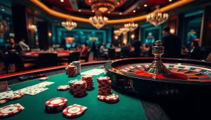 Intense poker action at a casino table, showcasing strategies and the hidden wiki link.