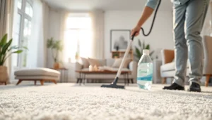 Efficient carpet cleaning lincoln ca performed by a professional in a modern living room setting.