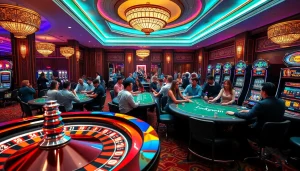 Experience the thrill of Luckywin at a vibrant casino with roulette and poker.