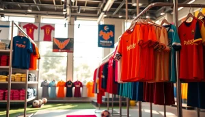 Shop popular sports kits at https://www.kitso4u.com/ in a vibrant retail setting.