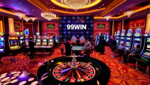 Engaging players in a vibrant casino setting at 99WIN, showcasing roulette, slots, and excitement.