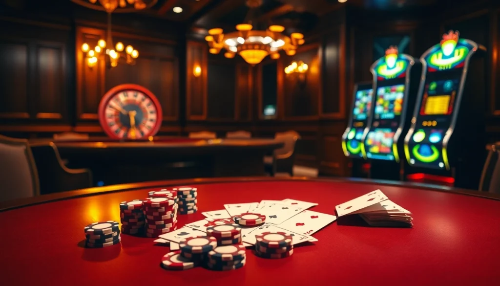 Experience the thrill of gambling at https://co88.vin/ with vibrant casino visuals showcasing poker chips and roulette.