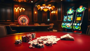 Experience the thrill of gambling at https://co88.vin/ with vibrant casino visuals showcasing poker chips and roulette.