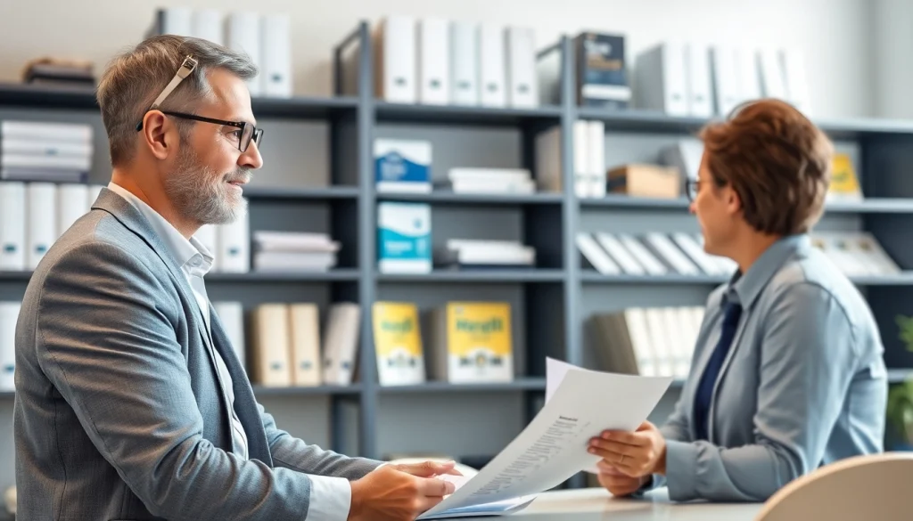 Discussing extended warranty coverage options with a professional advisor in a modern office