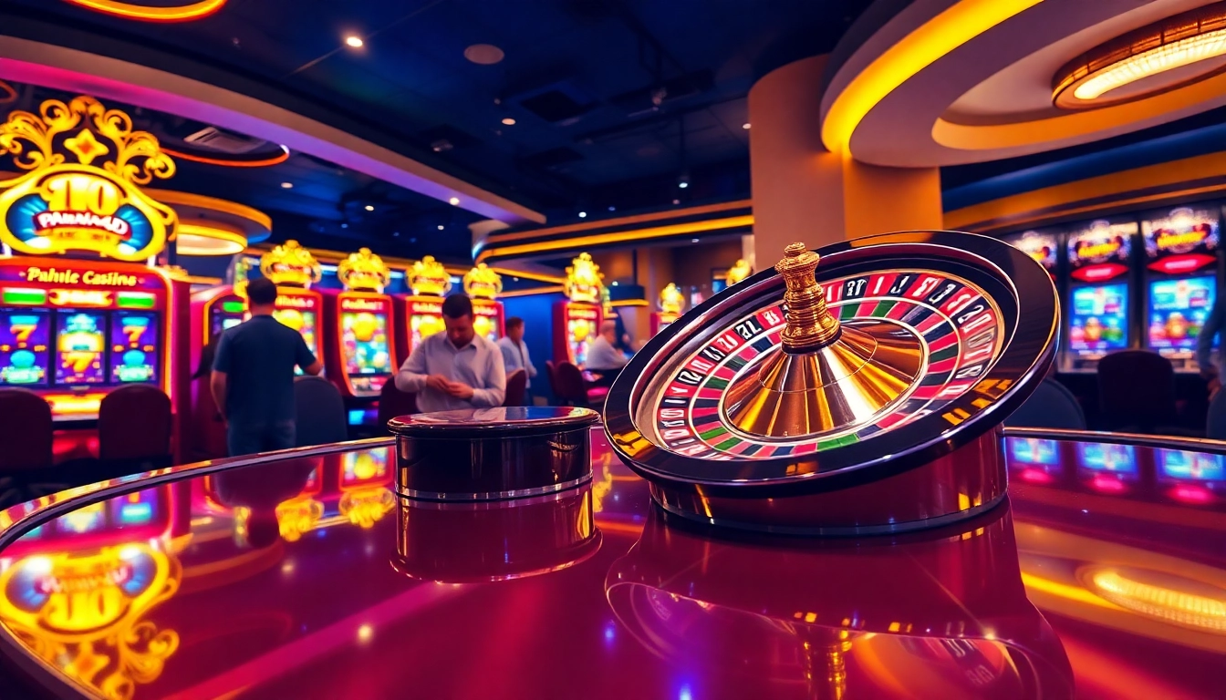 Pahala4D gaming table with vibrant slots and chips, embodying excitement in luxury gambling.