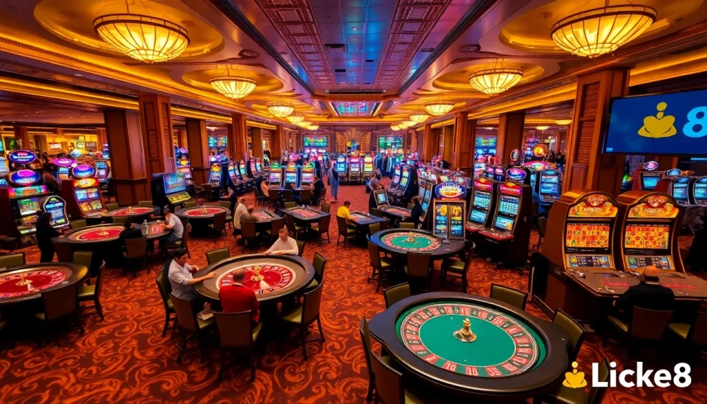 Players enjoying games at Luck8 casino tables, highlighting excitement and engagement.