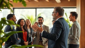Engaging founder leadership insights shared during a team meeting in a modern office.