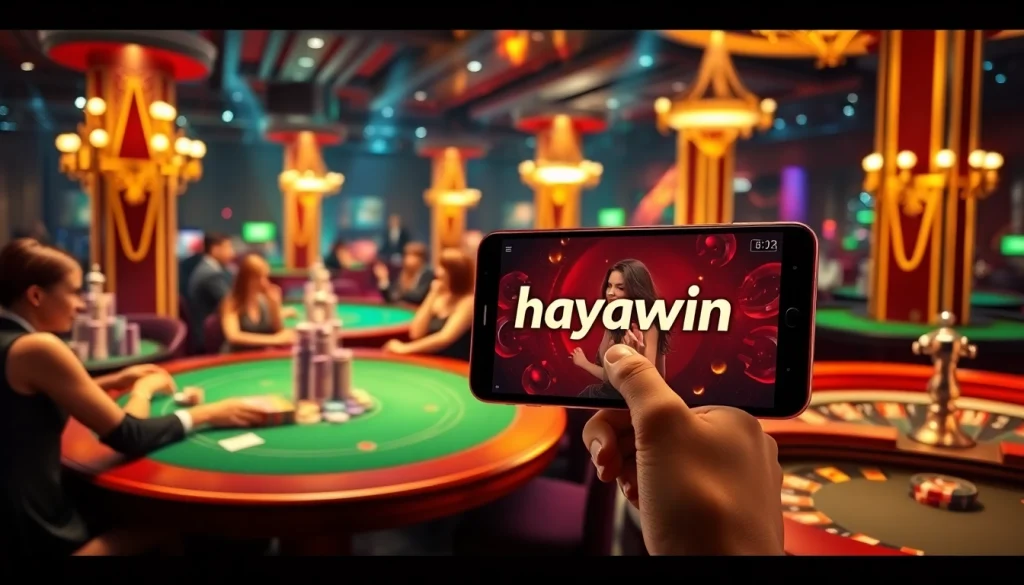 Experience the excitement of betting with the app haywin in a luxurious casino setting.