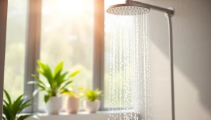 Transform your bathing experience with a sunny shower, featuring sleek design and refreshing clarity.