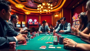 Experience thrilling gameplay at https://8fly886.com/ with poker players and vibrant gaming elements.