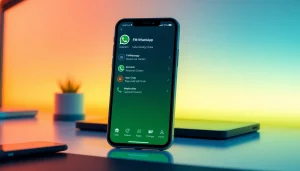 FM WhatsApp interface on a modern smartphone showcasing advanced features