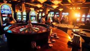 SODO66 gamblers strategizing at a luxury casino table with vibrant chips and roulette wheel.