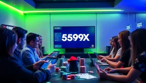 Engaged players enjoying 559X online betting platform with vibrant interface.