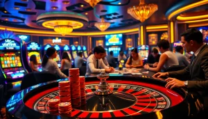 Experience thrilling gameplay at a casino highlighting ulat123 link and dynamic gambling elements.