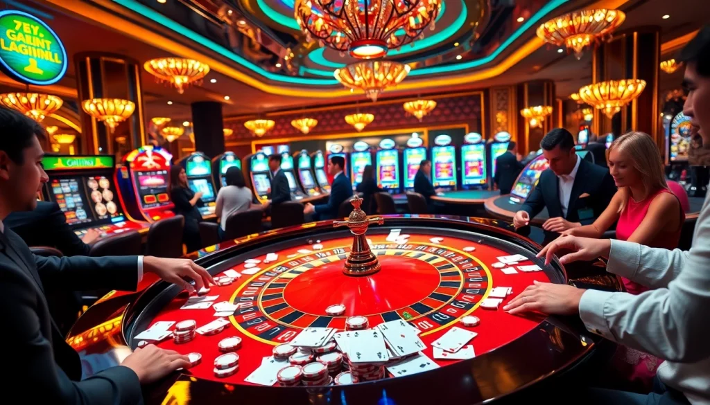 Engage in high-stakes gameplay at the S 8 casino table with vibrant roulette and elegant decor.