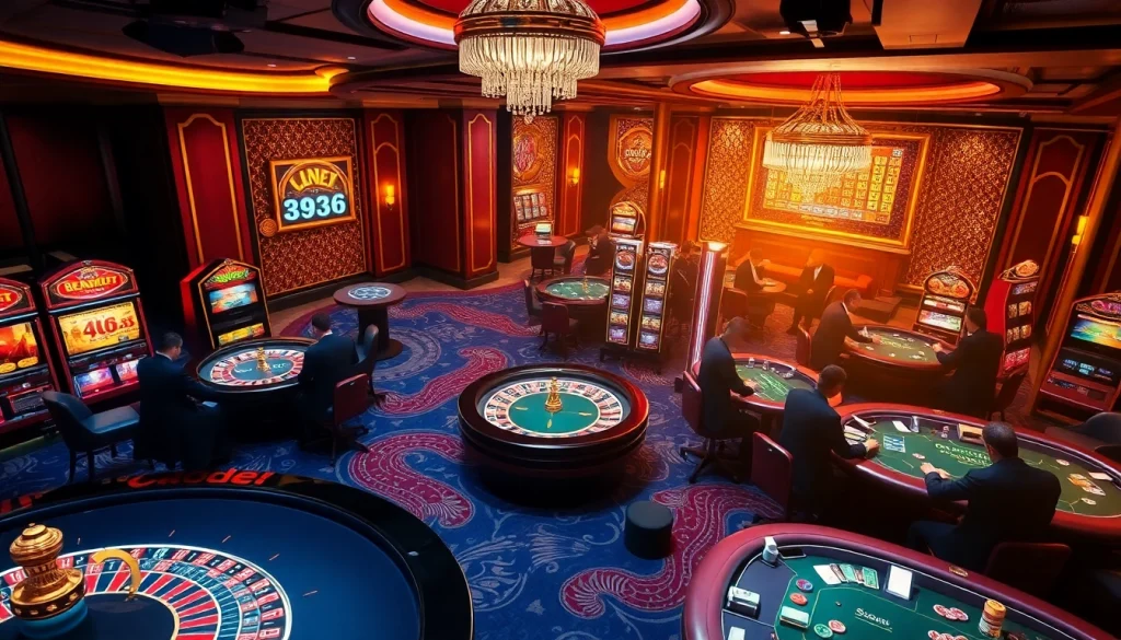 Experience thrilling gameplay at 8qbet casino with vibrant slot machines and engaging poker tables.