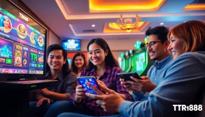 Engaging TR88 gaming scene with players enjoying a vibrant online betting experience.