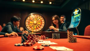 Players at a high-stakes table enjoying the thrill of gambling at fun79 com.