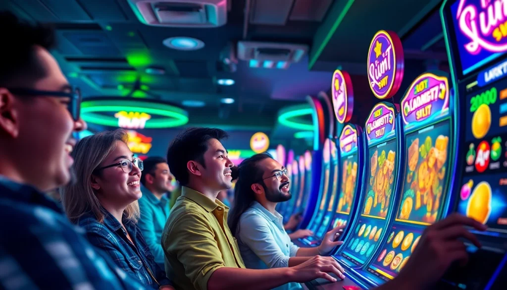 LAGAGAME77 online gaming environment showcasing players enjoying thrilling slot games.