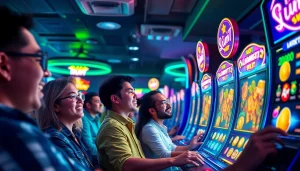 LAGAGAME77 online gaming environment showcasing players enjoying thrilling slot games.