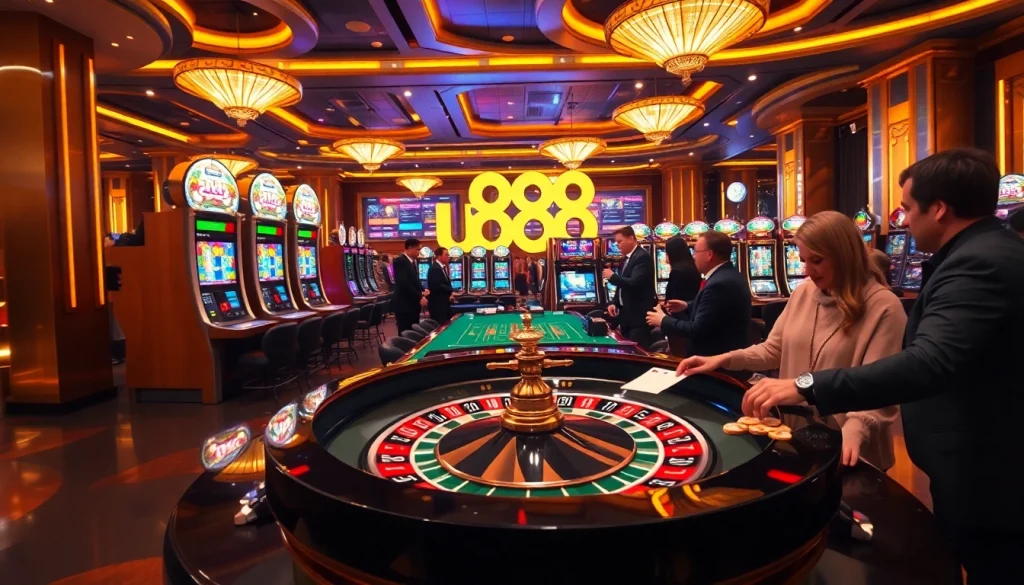 Experience the excitement of u88 at a vibrant casino with roulette and slots