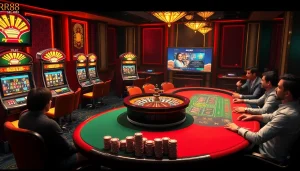 Experience thrilling games at https://rr88.se.net/ with vibrant casino tables and excited players.