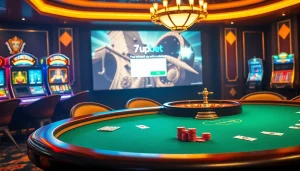 Experience the 7upbet login with vibrant casino tables and dynamic slot machines.