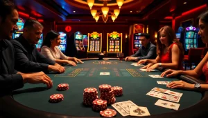 Experience the excitement of gambling at Hitclub's vibrant casino with poker action.
